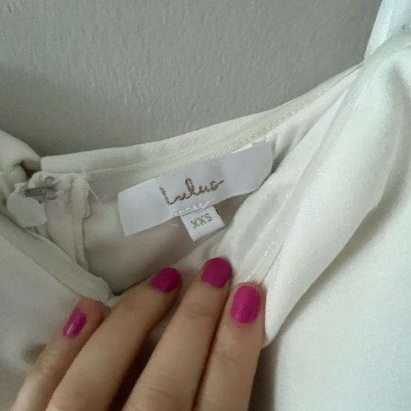 Lulus Song of Love white off the shoulder dress - Picture 9 of 9